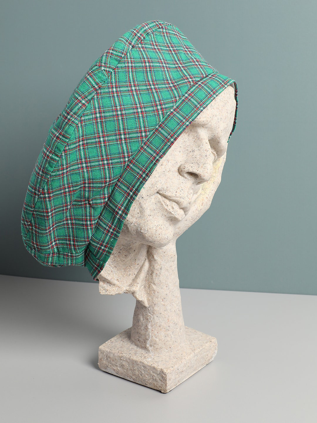 HAUTE SAUCE   Women Green Checked Vintage Beret Hat