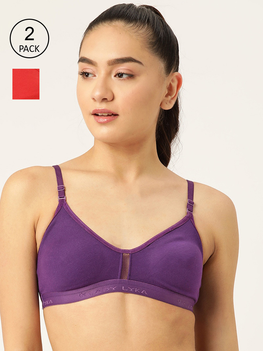 Lady Lyka Pack of 2 Non Wired Push-Up Bra
