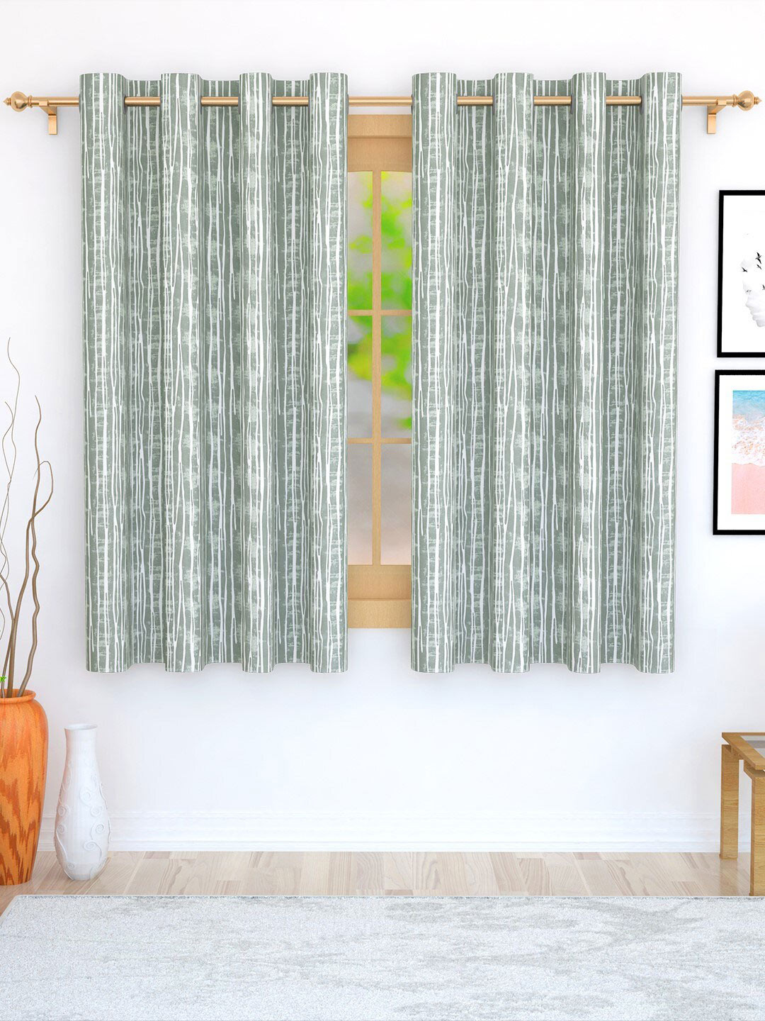 Story@Home Jacquard 400 GSM 5 feet 1 U Window Curtain