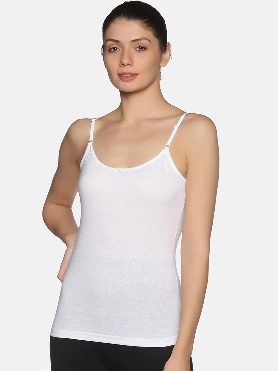 NOT YET by us Women White Adjustable Strap Camisole