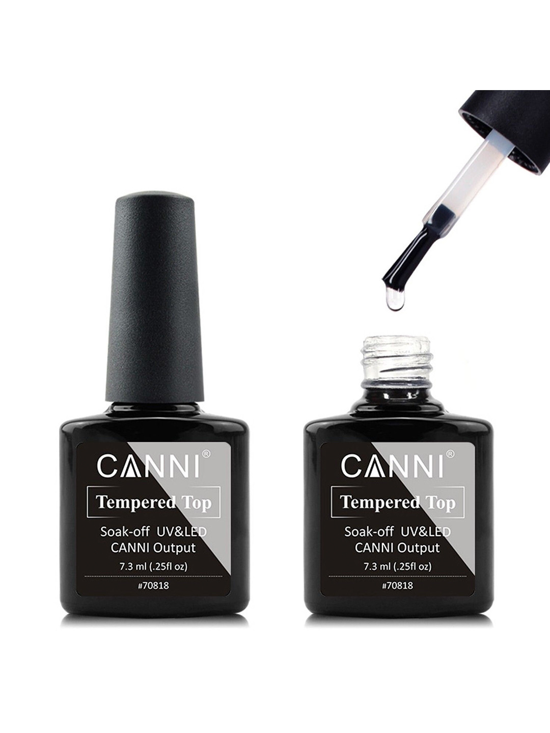CANNI No-Sticky Tempered Top Coat Soak-off UV & LED Nail Gel 7.3 ml - Clear
