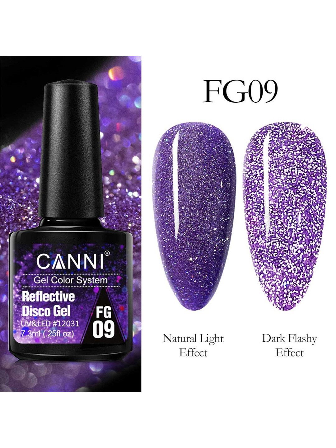 CANNI Release Your Charm UV & LED Reflective Disco Nail Gel 7.3 ml - FG09