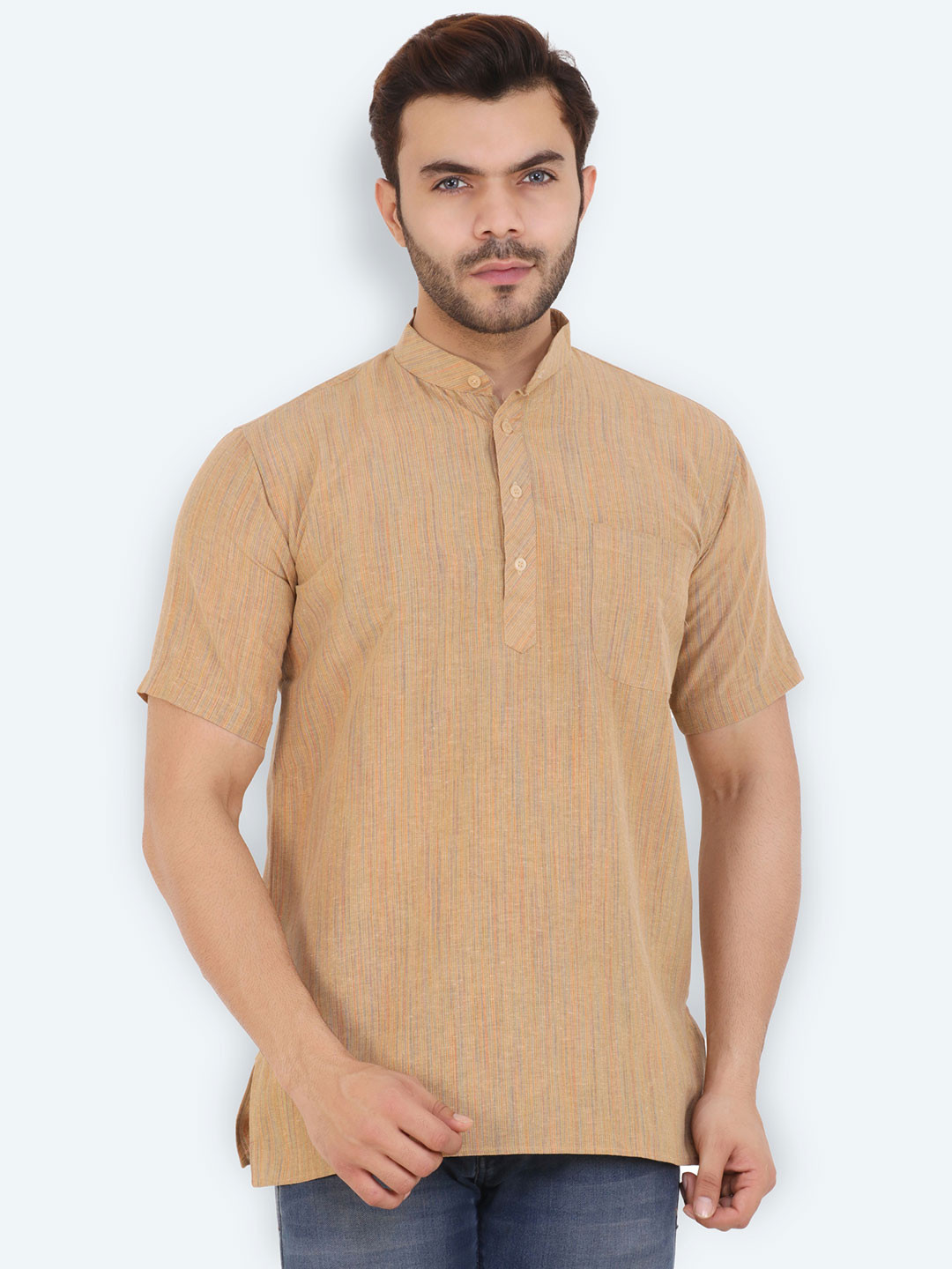 Latest Chikan Garments Pure Cotton Mandarin Collar Kurta