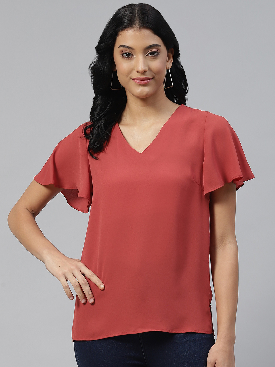 Marks & Spencer Rust Orange Solid Top
