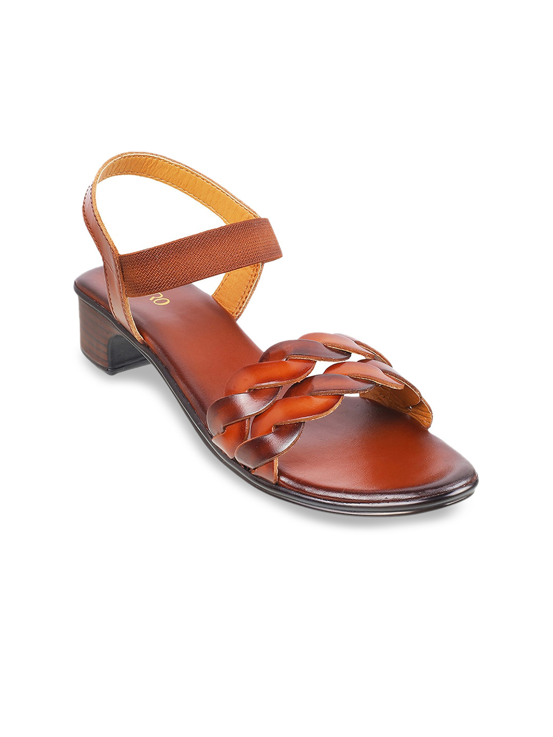 Metro Tan Leather Block Sandals