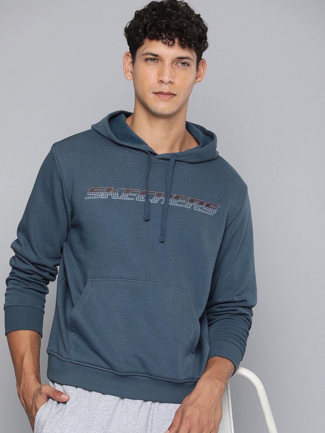 Buy SKECHERS Brand Logo Printed HERITAGE GRID PULLOV Hooded Lounge Sweatshirt Lounge Tshirts for Men 19243594 Myntra