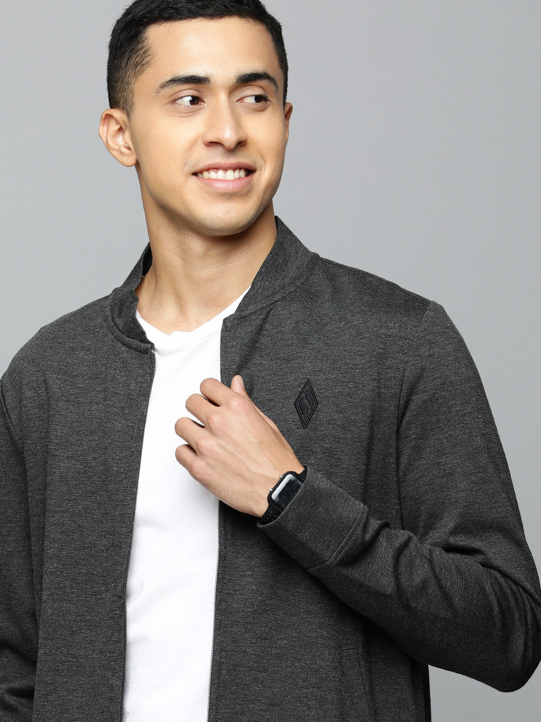 Skechers Men Grey Sporty Jacket