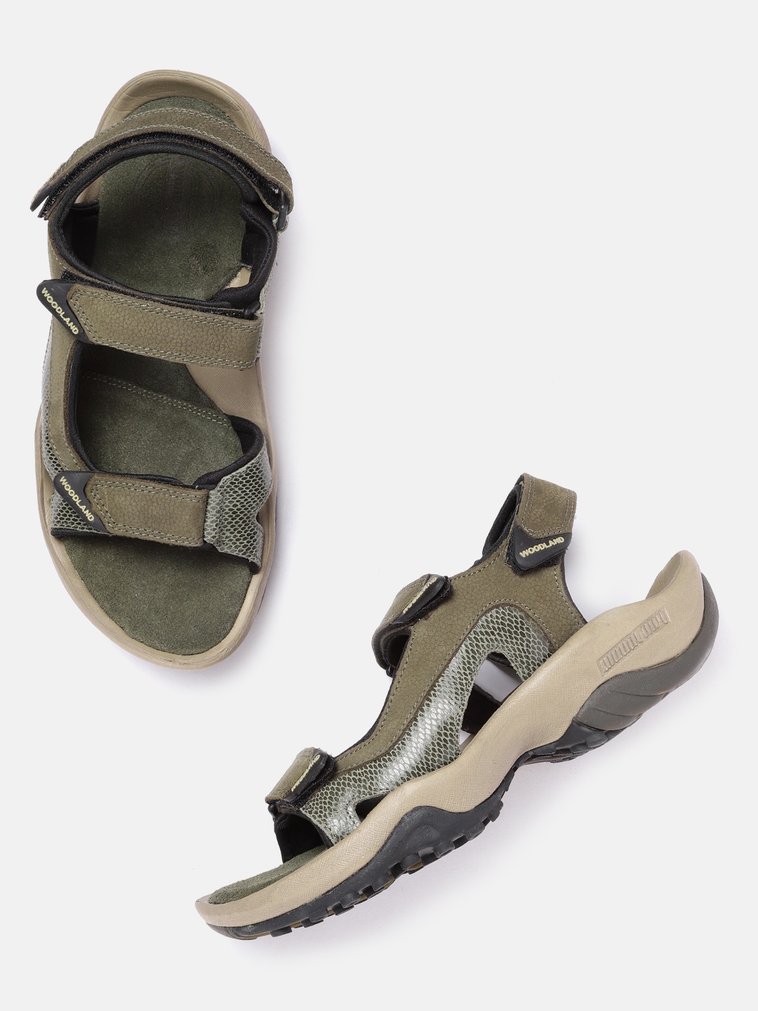 Buy Woodland Men Olive Green Snake Skin Print Sports Sandals Sandals for Men 19244090 Myntra