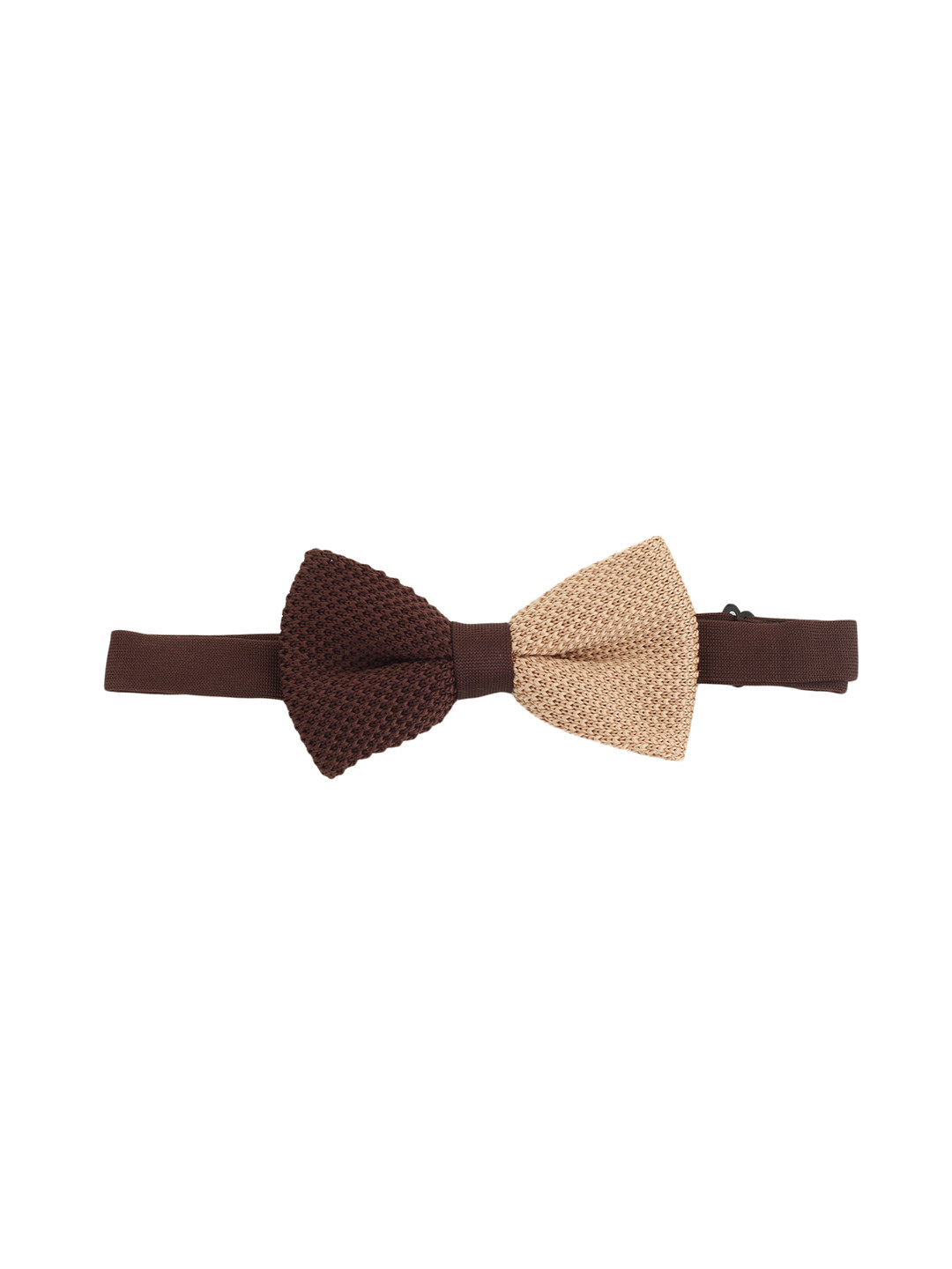 Alvaro Castagnino Brown & Beige Colourblocked Patterned Bow Tie