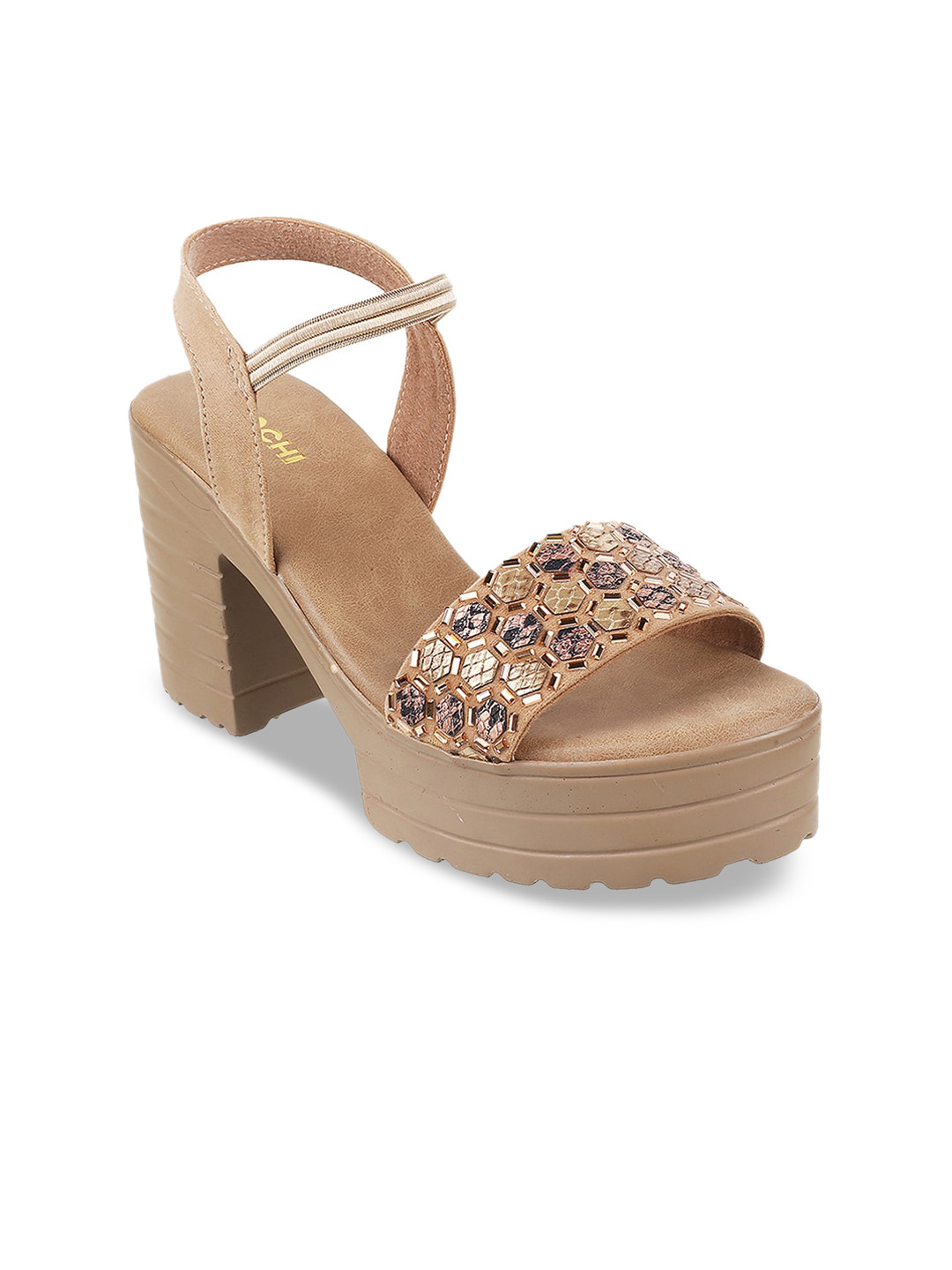 Mochi Beige Block Heels