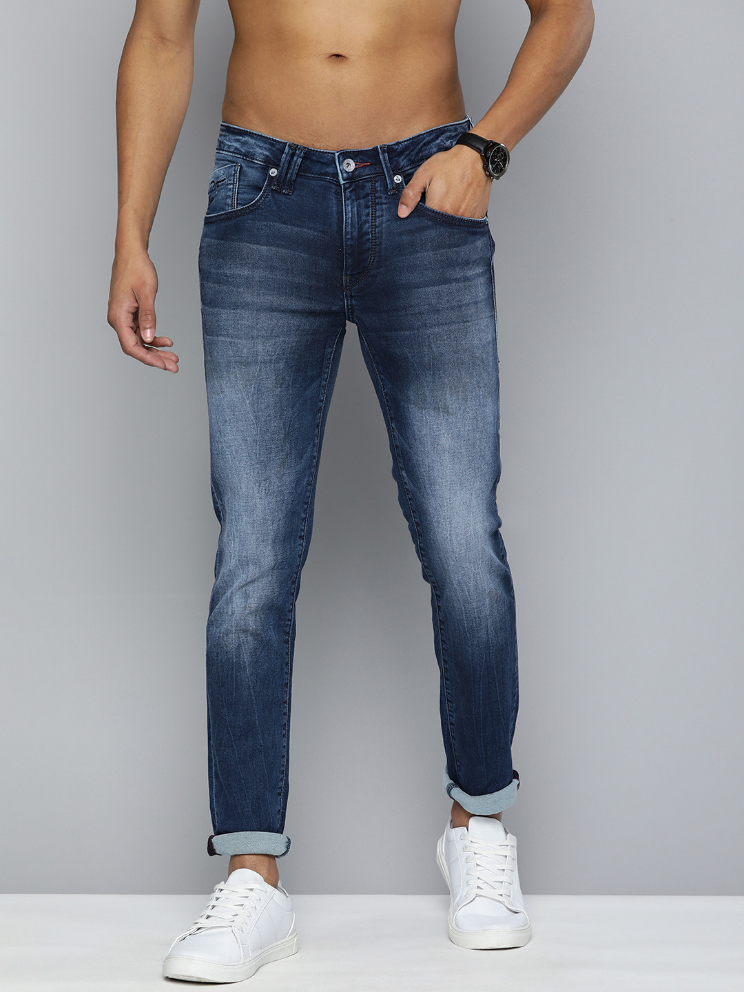 Flying Machine Men Jackson Skinny Fit Heavy Fade Stretchable Jeans