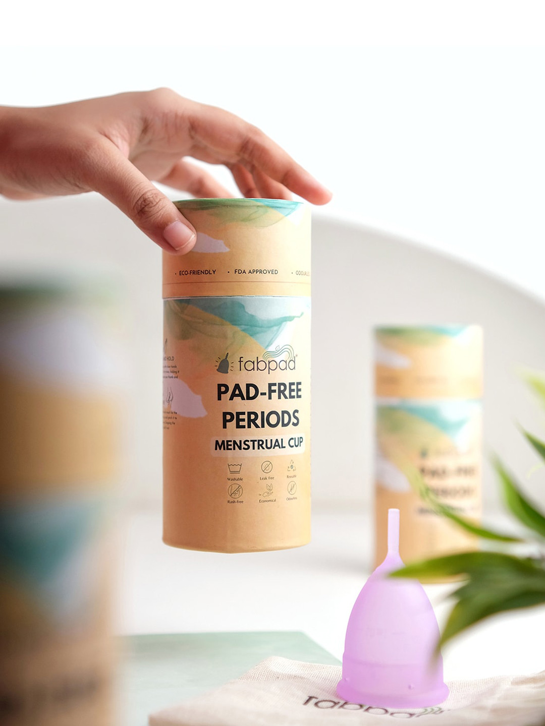 fabpad Purple FDA Compliant Medical Grade Silicon Reusable Menstrual Cup