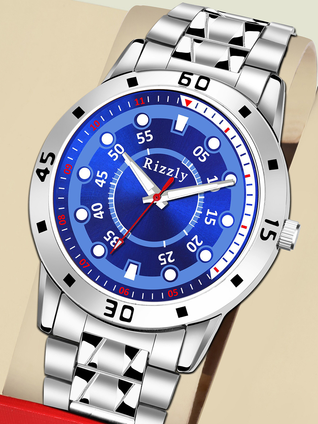 Septem Men Blue Dial & Silver Toned Stainless Steel Straps Analogue Watch-SP-41-Septem