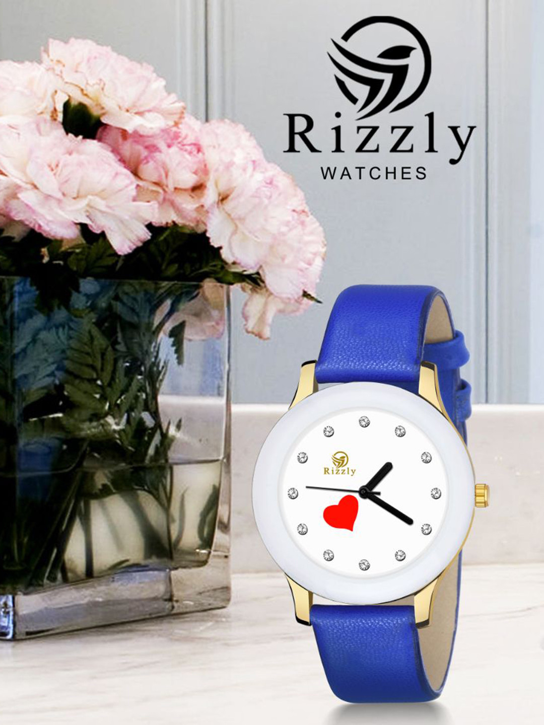 Septem Women White Printed Dial & Blue Leather Straps Analogue Watch SP-116 R Blue-Septem