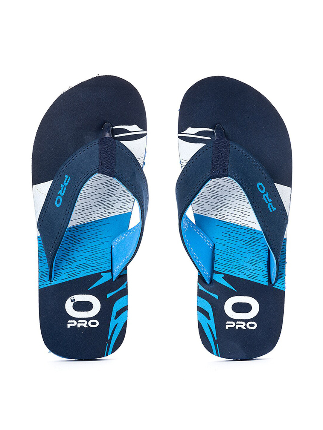 Khadims Men Navy Blue & White Printed Thong Flip-Flops