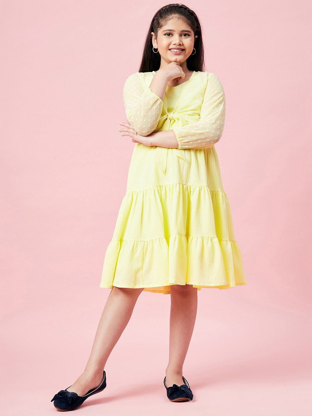 Stylo Bug Yellow A-Line Dress