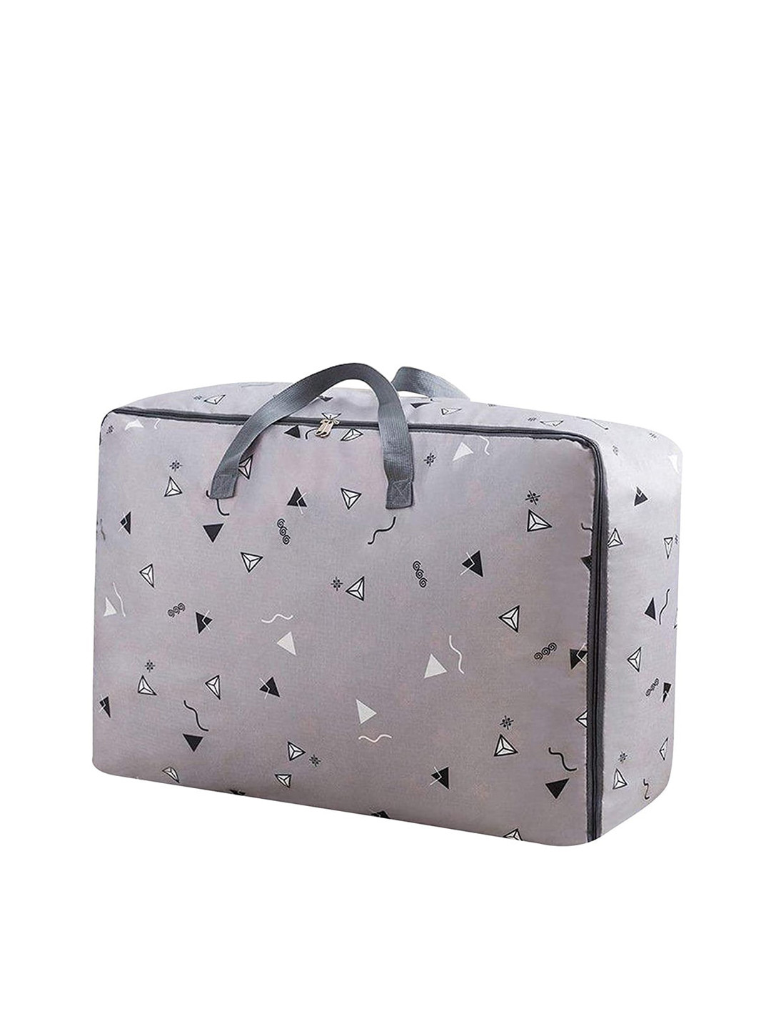 HOUSE OF QUIRK Grey & Black Printed Oversized Handy Storage Quilt Beddings Blanket Bag