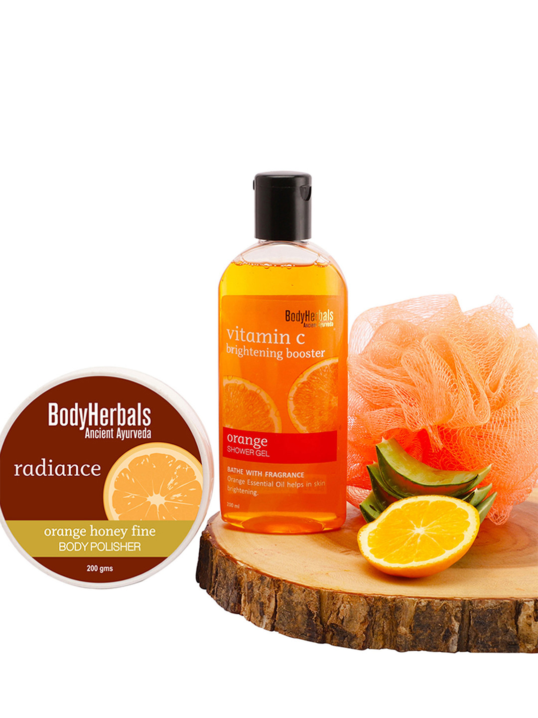 BodyHerbals Orange Body Polisher and Body Wash Combo