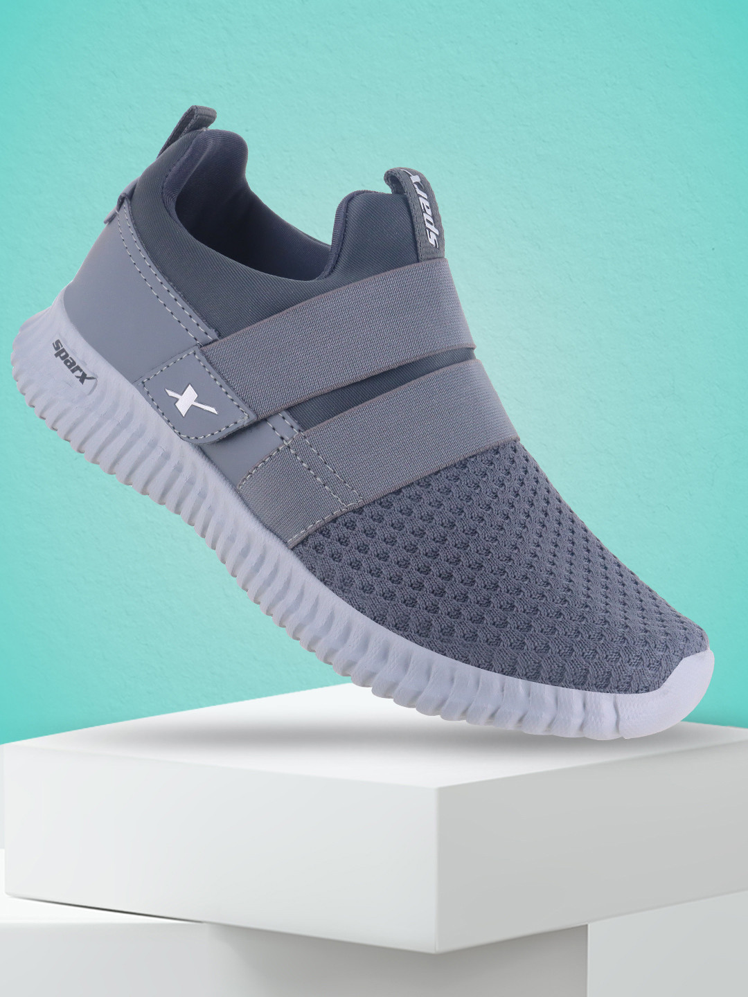 Sparx Men Grey Colourblocked Slip-On Casual Sneakers