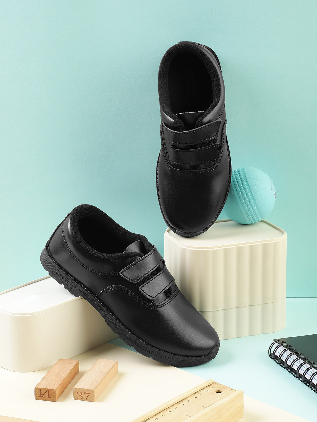 Liberty Prefect kids Black Velcro School Shoes