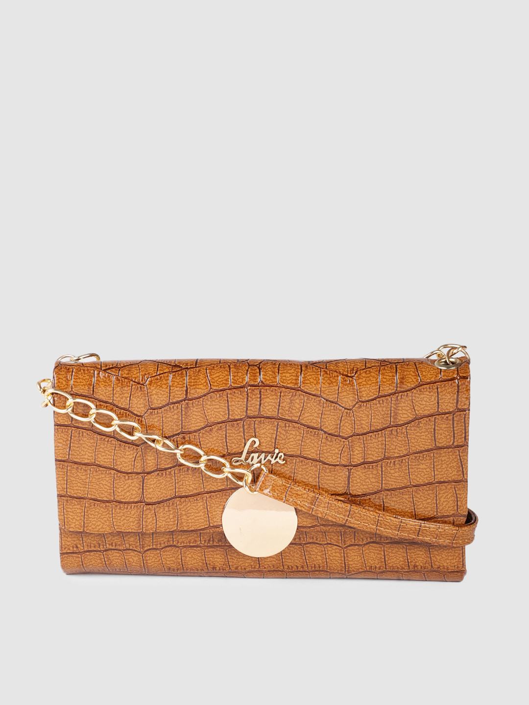 Lavie Brown Textured Sling Bag