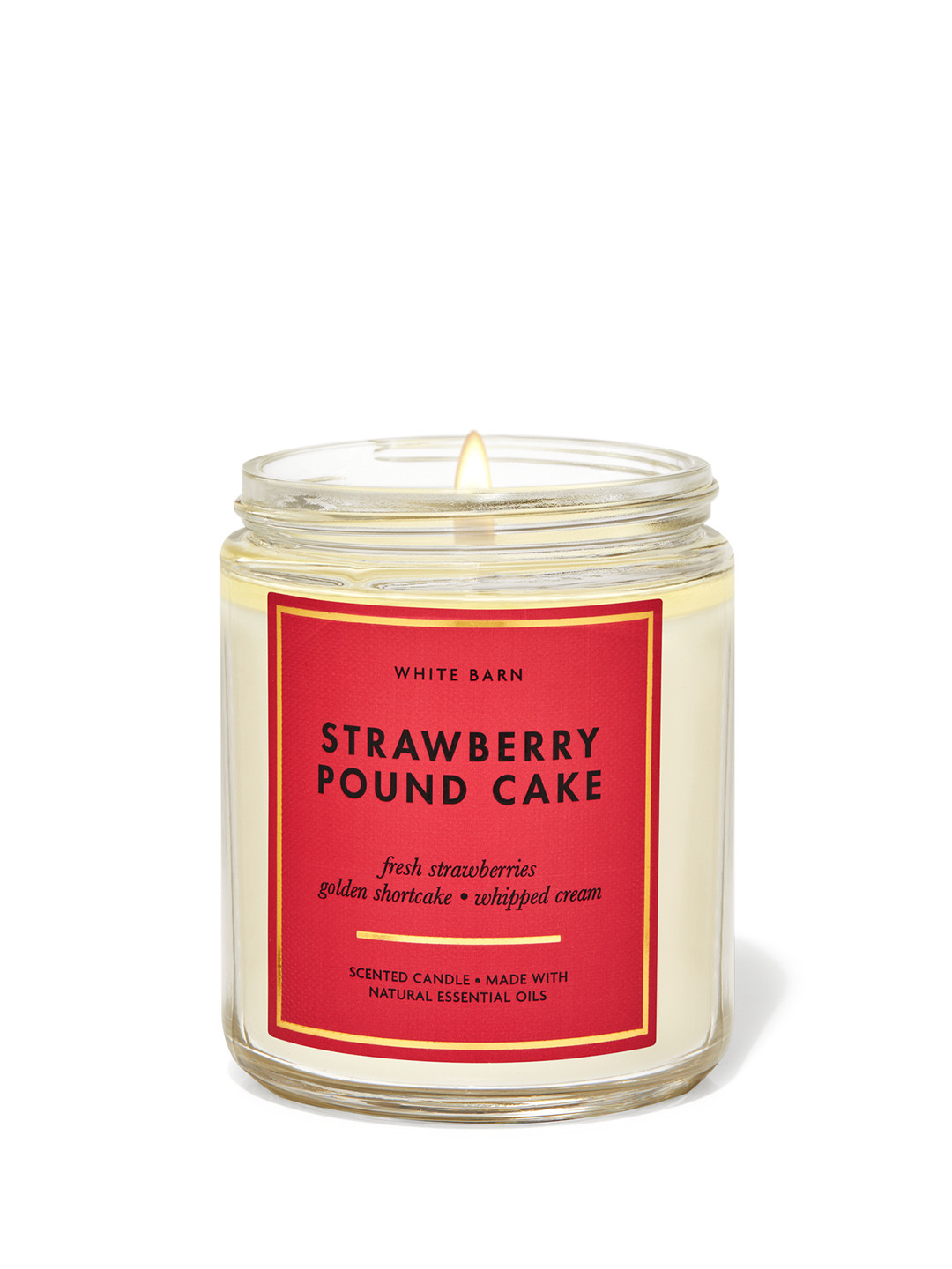 Bath & Body Works Strawberry Pound Cake Single Wick Scented Candle - 198 g