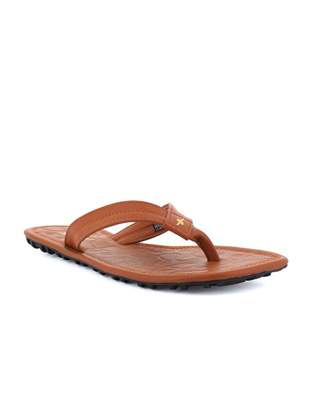 Sparx Men Tan & Black Thong Flip-Flops