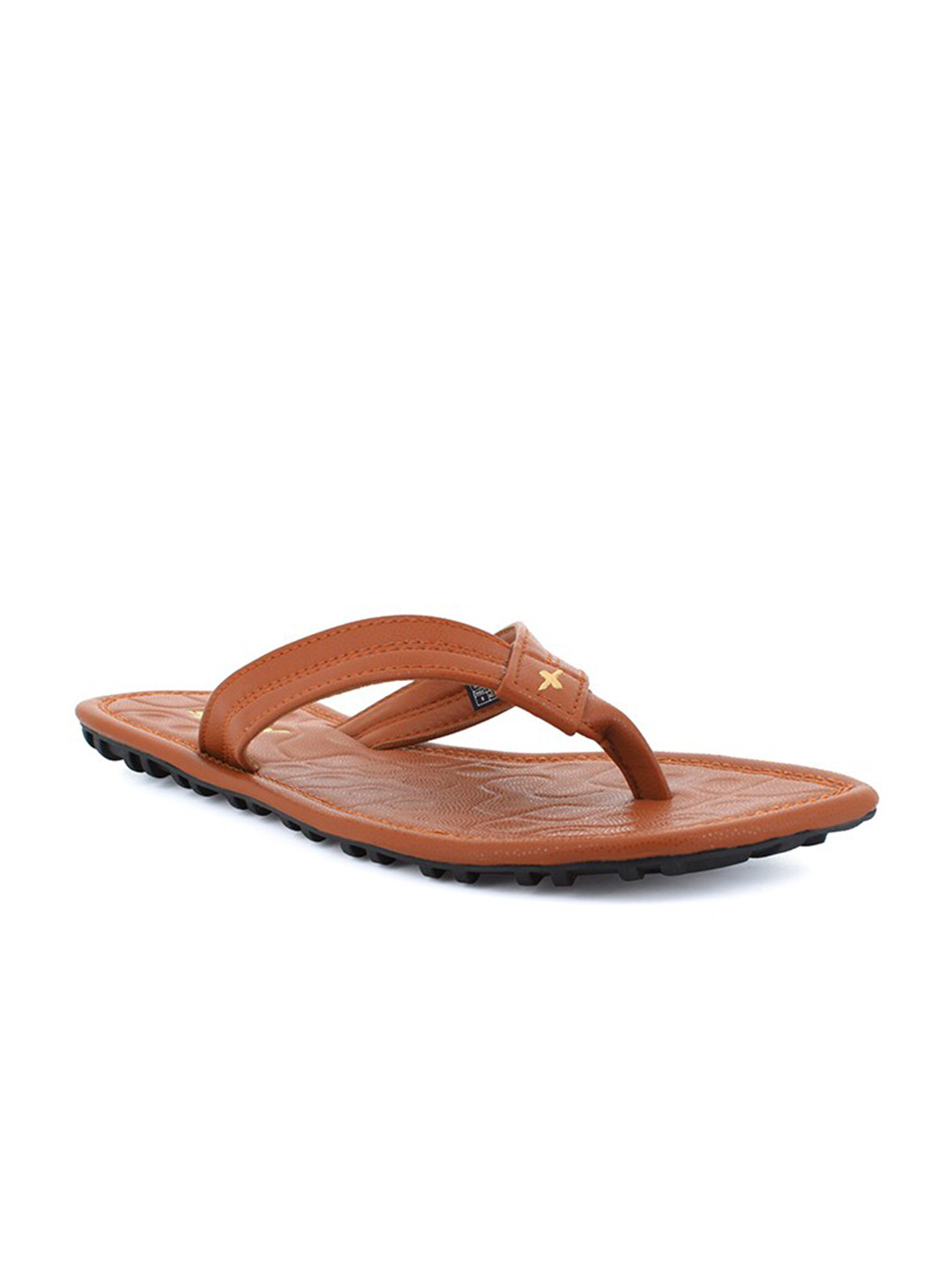 Sparx Men Tan & Black Thong Flip-Flops