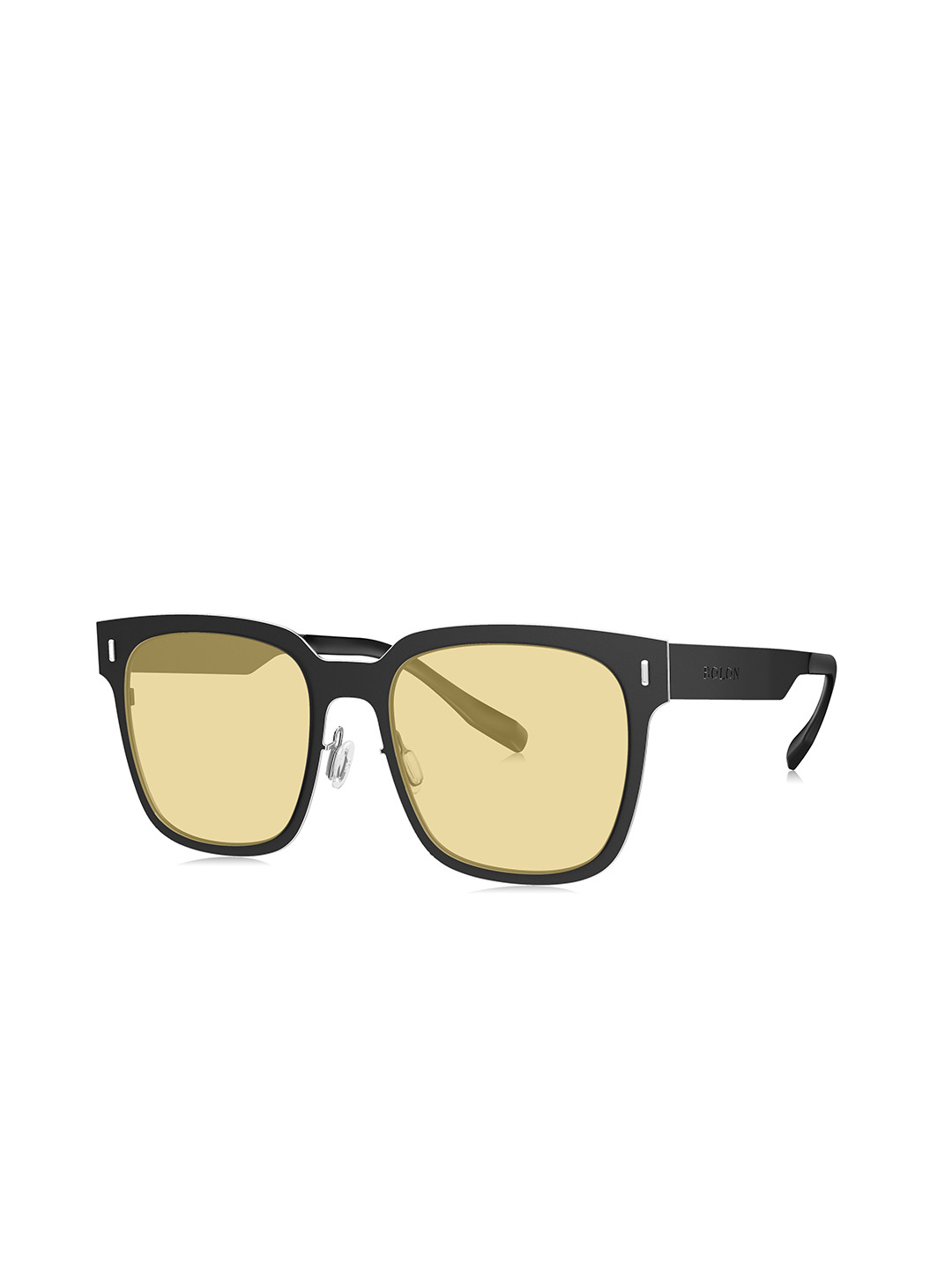 BOLON EYEWEAR Men Brown Lens & Black Square Sunglasses with UV Protected Lens