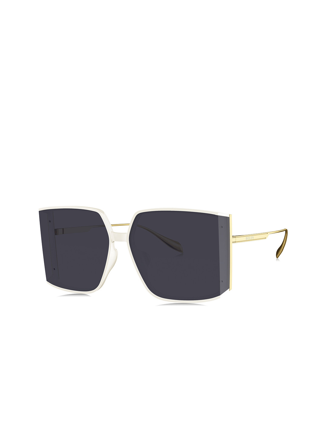 BOLON EYEWEAR Women Grey Lens & White Square Sunglasses with UV Protected Lens