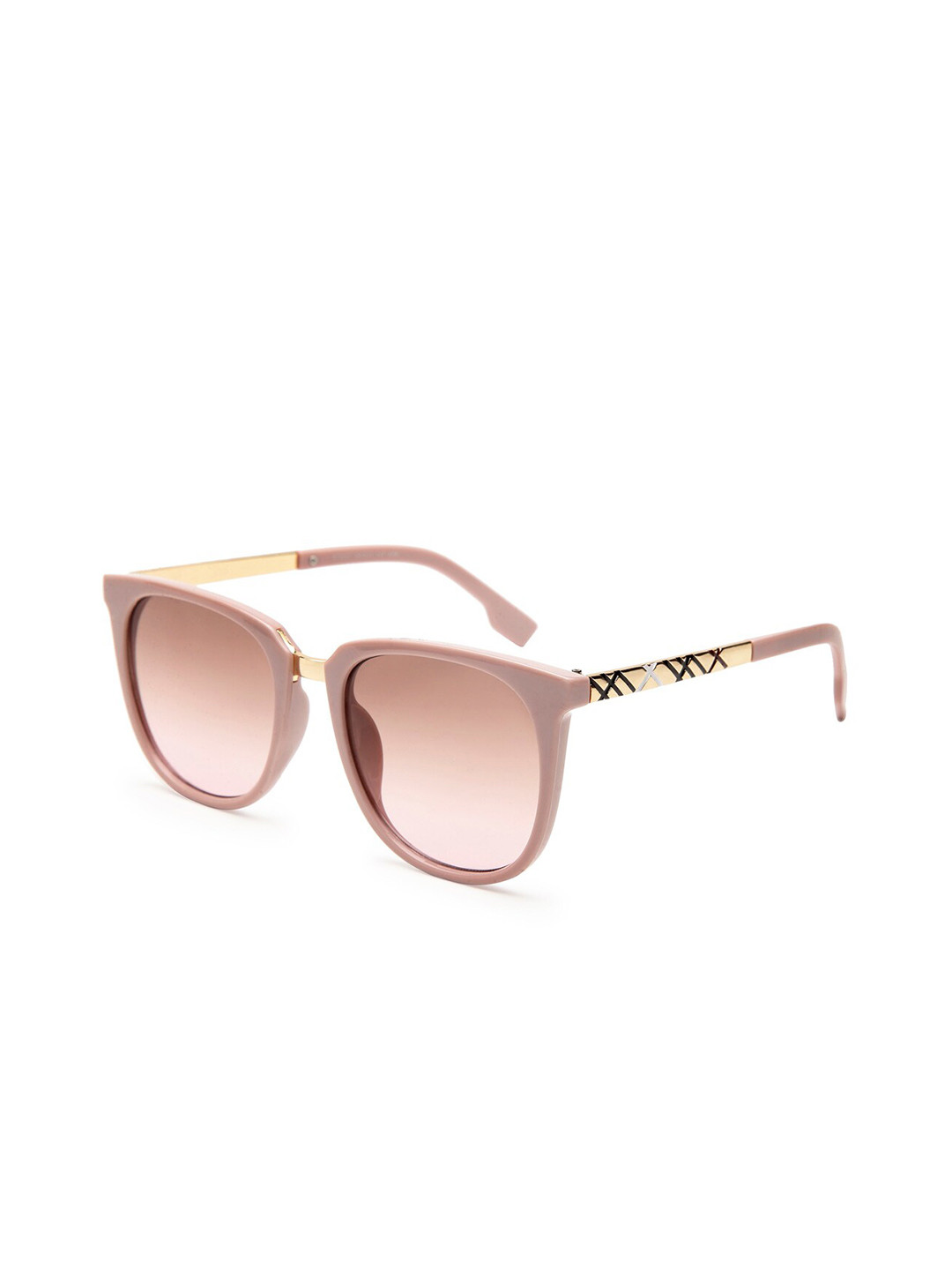 YourSpex Unisex Brown Lens & Rose Gold-Toned Wayfarer Sunglasses  J-A7007-A66-