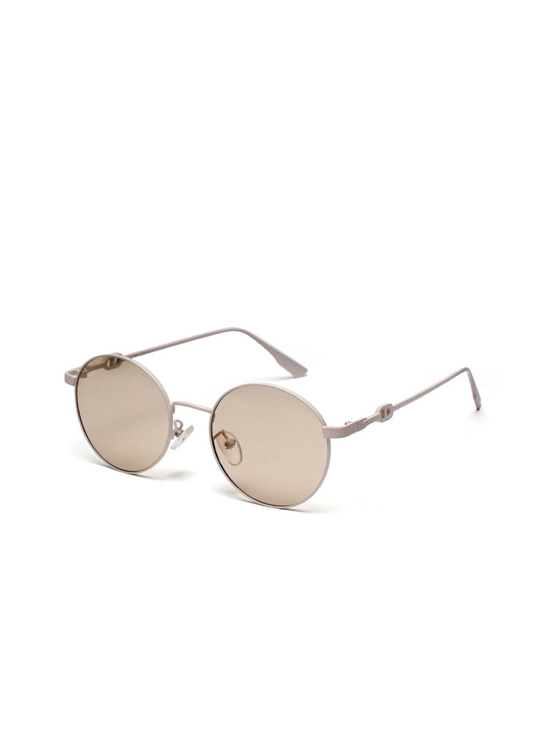 YourSpex Unisex Brown Lens & Rose Gold-Toned Round Sunglasses with UV Protected Lens