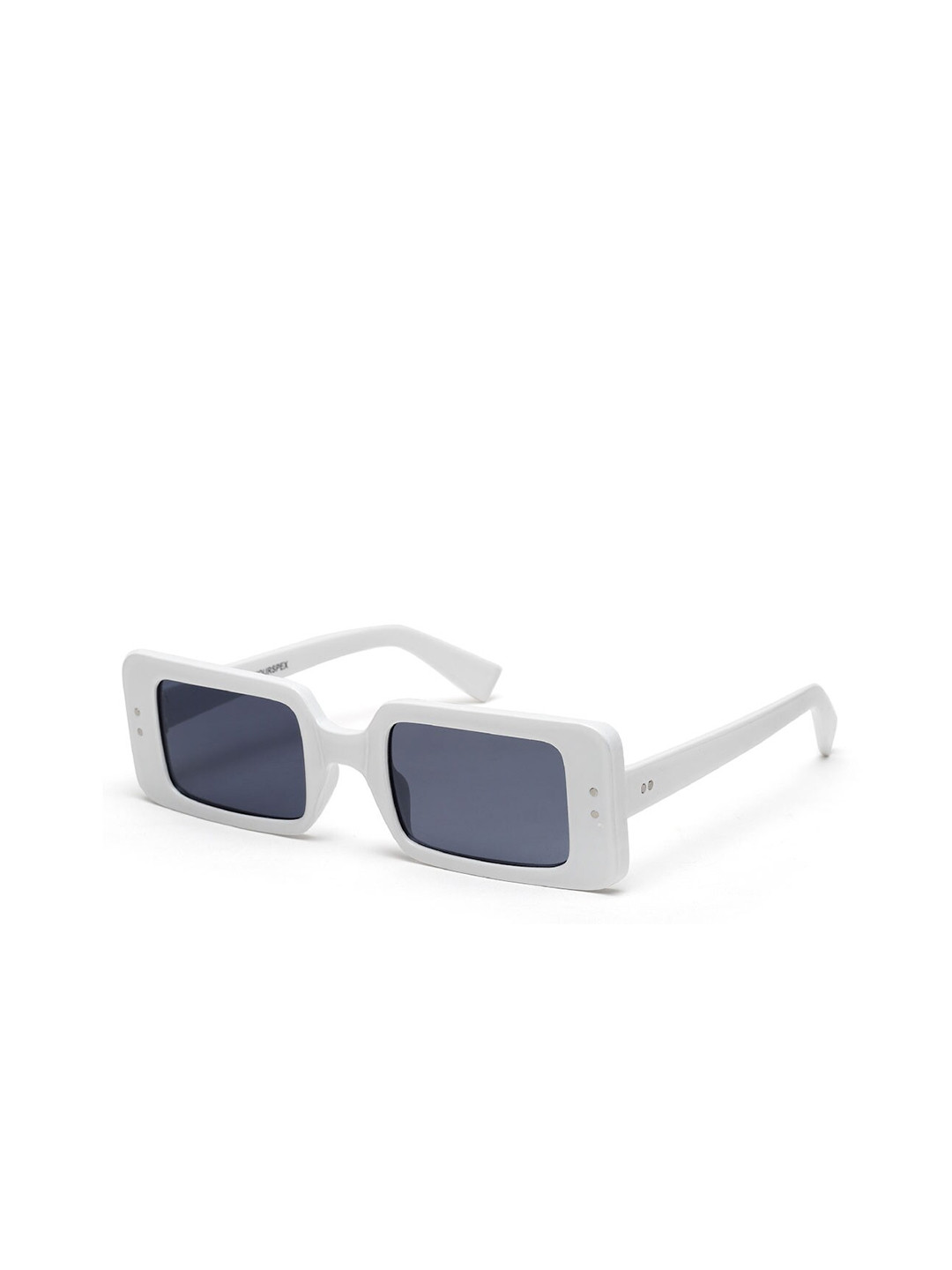 YourSpex Unisex Black Lens & White Rectangle Sunglasses with UV Protected Lens