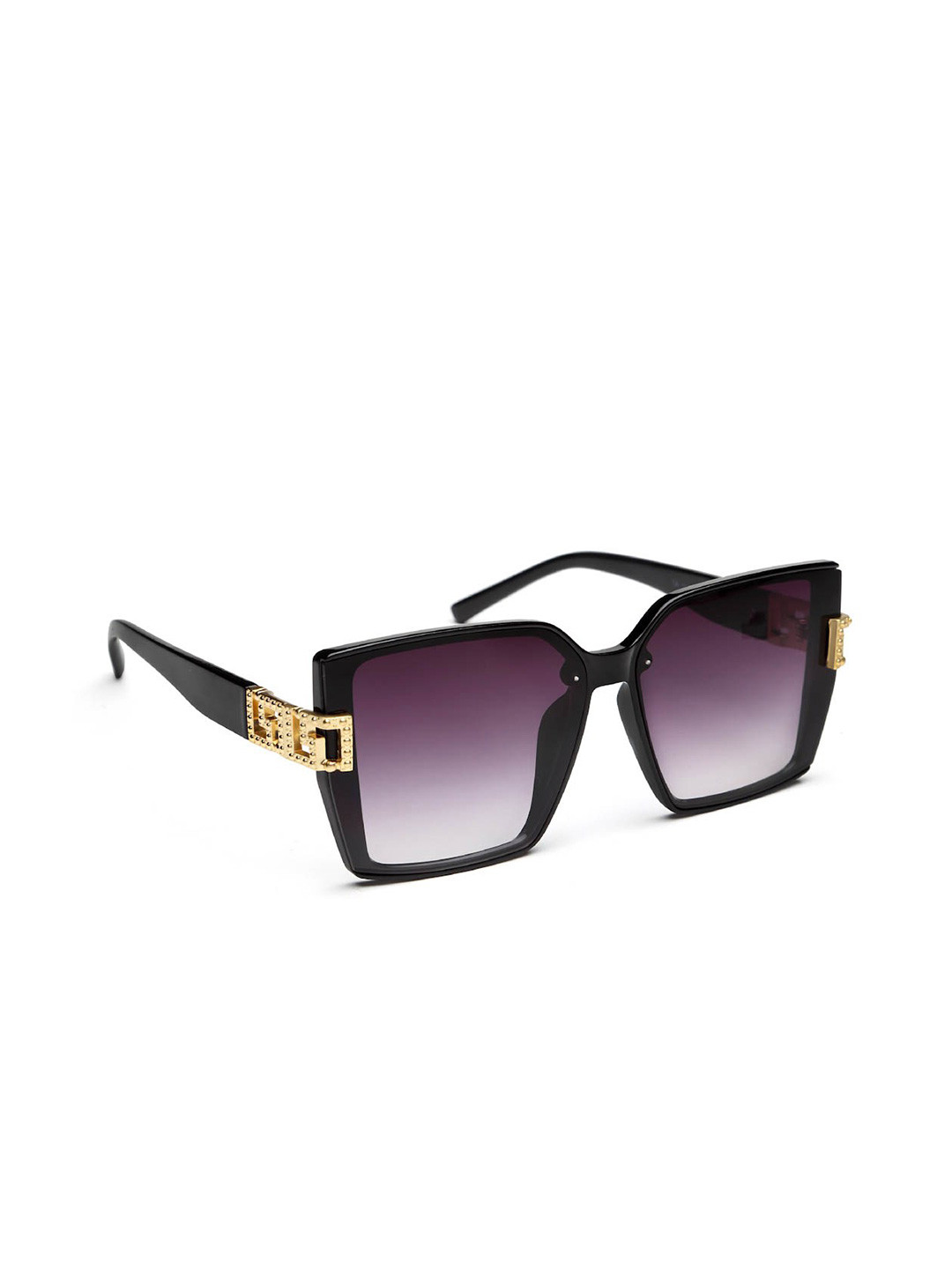 YourSpex Unisex Black Gradient Lens & Purple Square Sunglasses with UV Protected Lens