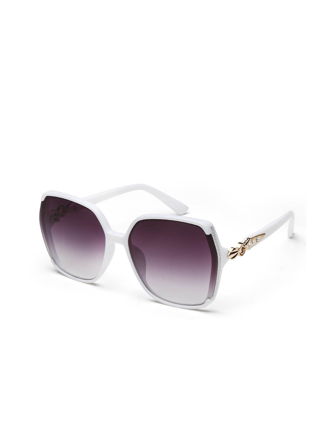 YourSpex Unisex Purple Gradient Lens & White Square Sunglasses with UV Protected Lens