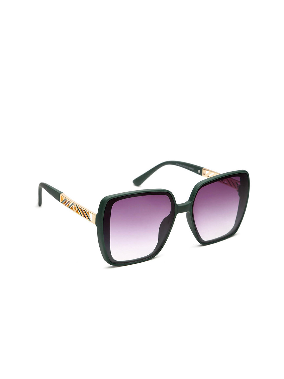 YourSpex Women Purple Lens & Green Square Sunglasses with UV Protected Lens