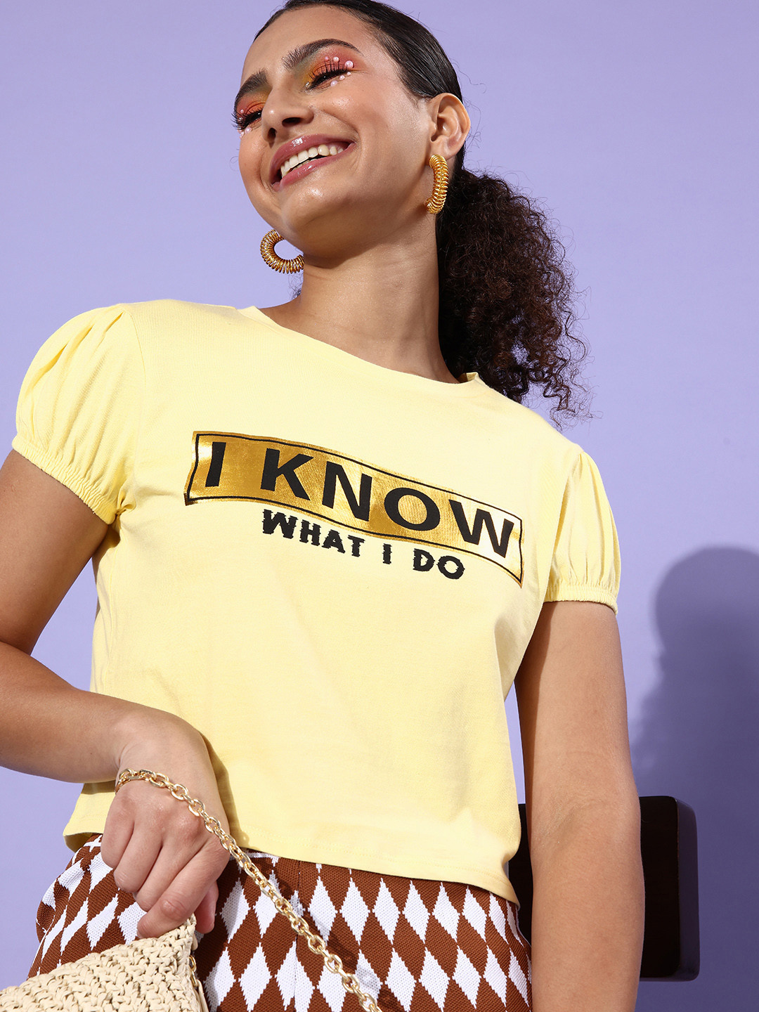 People Yellow Typography Seriously Silly Top