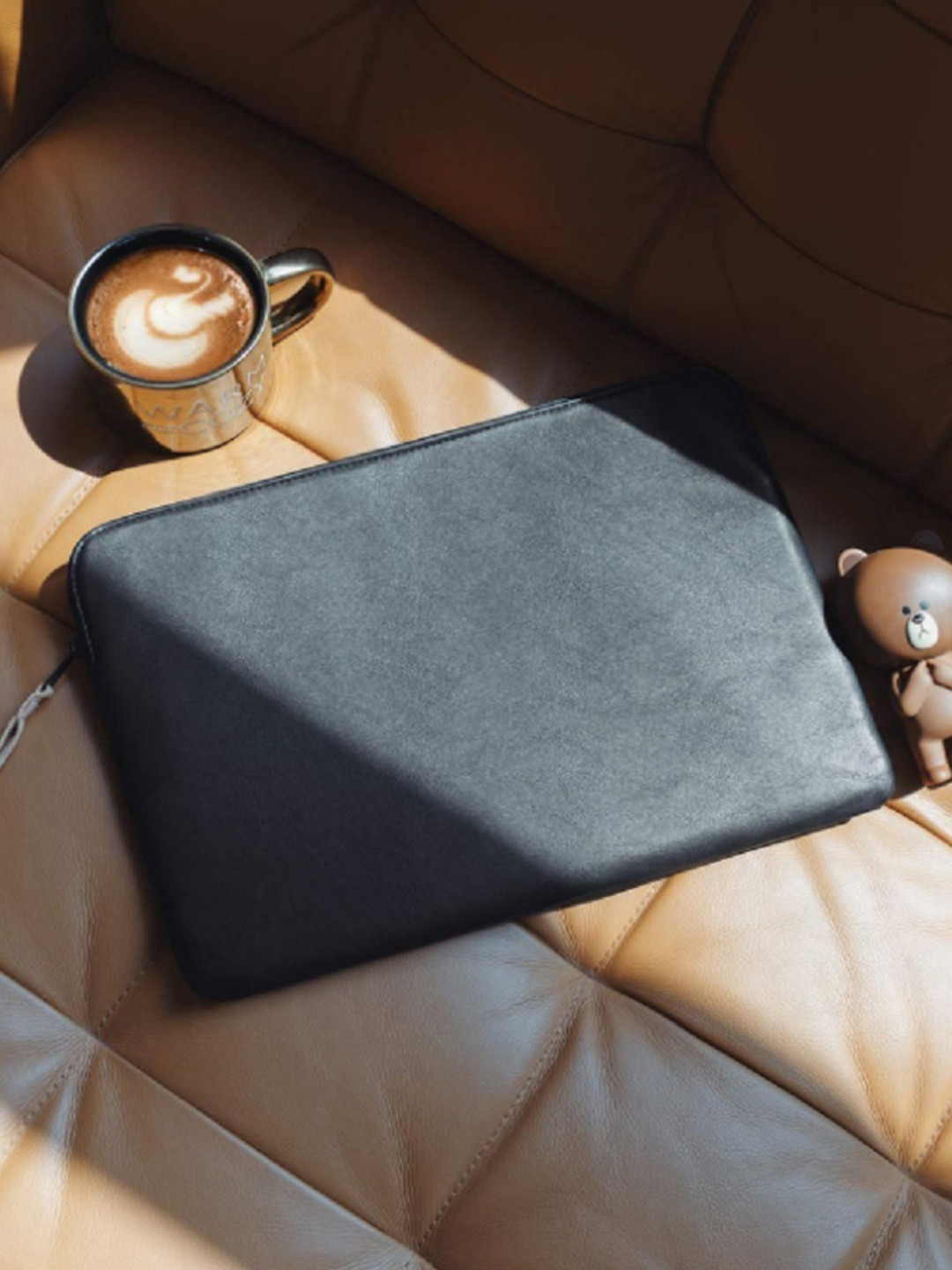 CONTACTS Faux Leather Laptop Sleeve Compatible with 16 Inch
