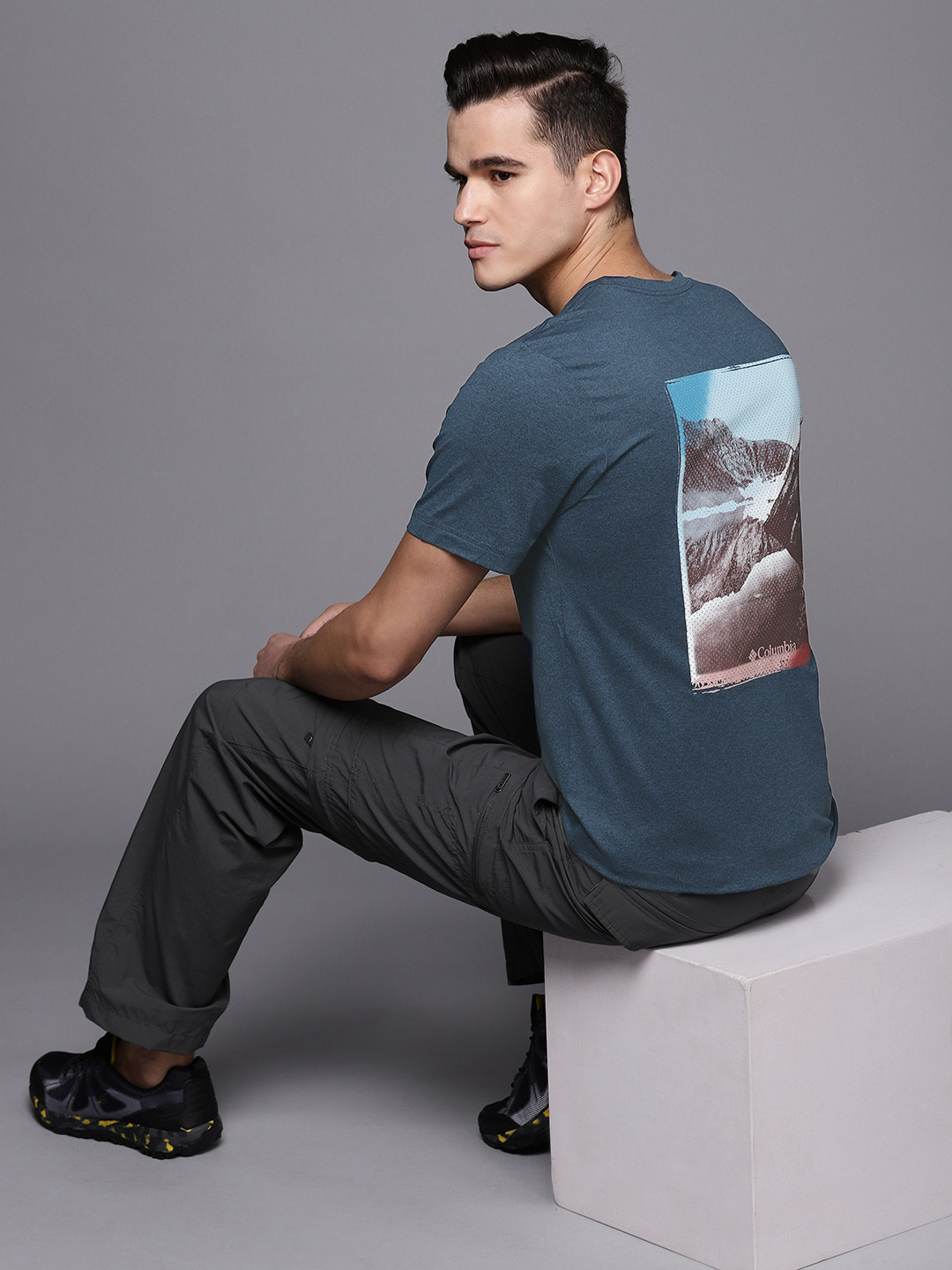 Columbia Printed UPF50 Slim Fit Tech Trail Graphic Tshirt