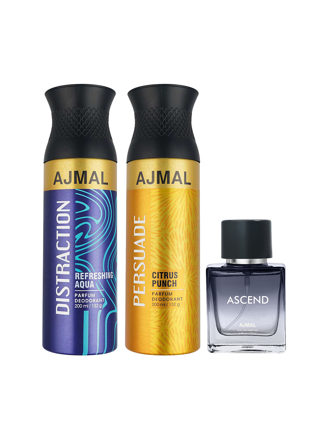 Ajmal Set Of 3 Black Perfume and Body Mist