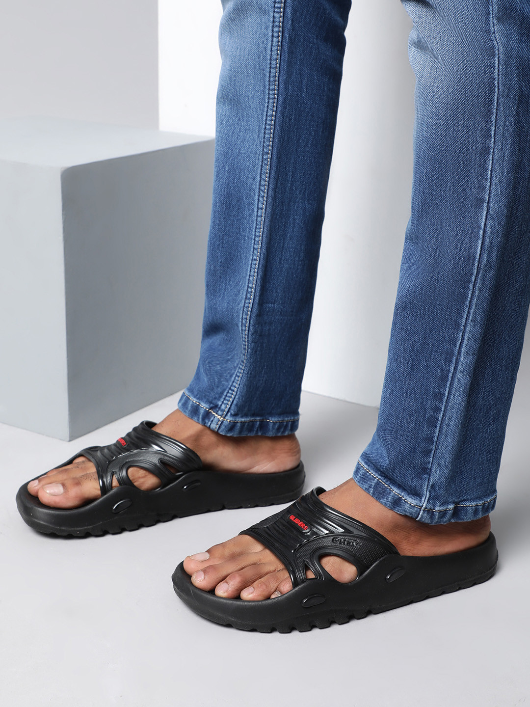 Liberty Men's Black & Red Sliders