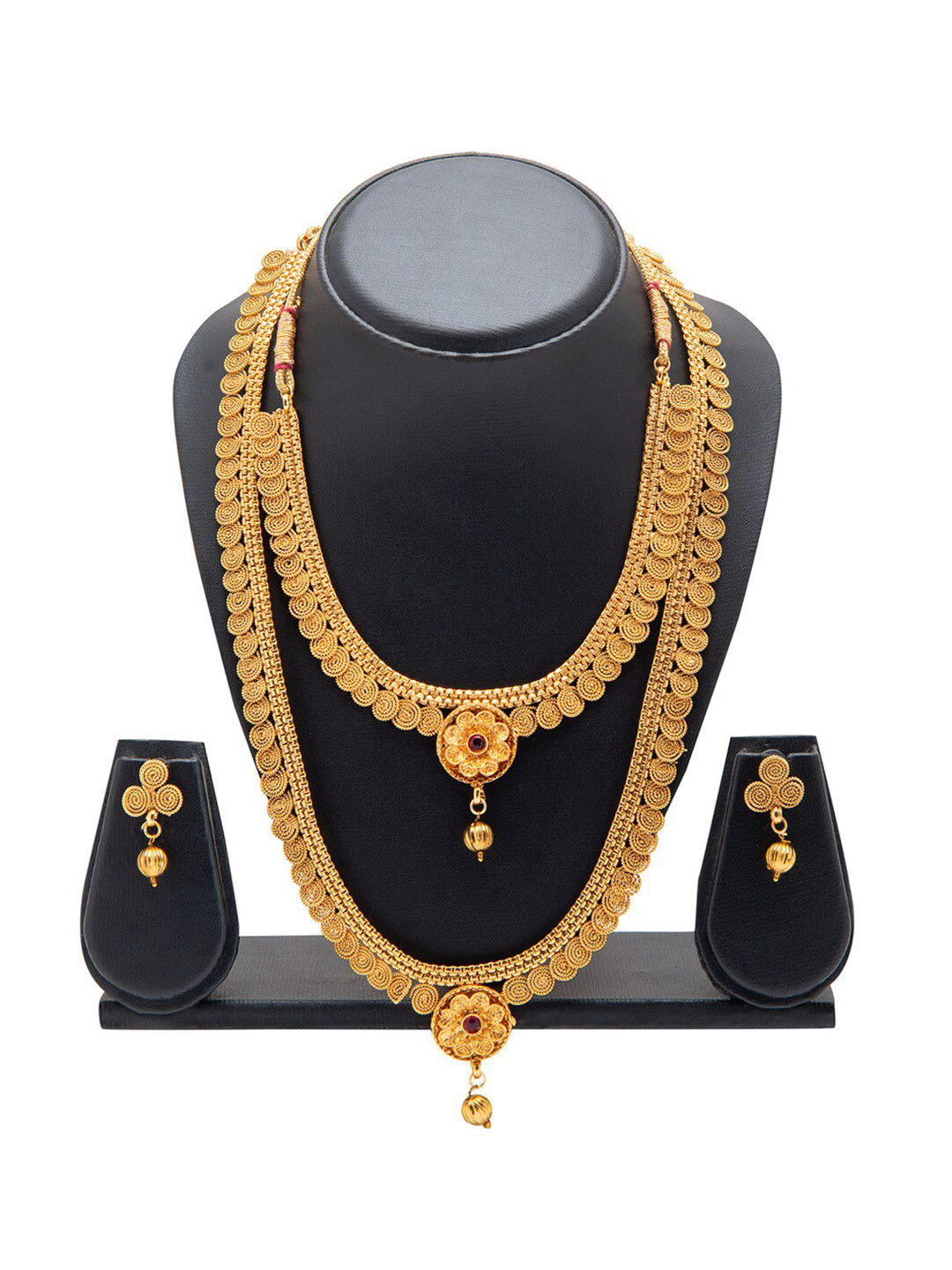 Shining Jewel - By Shivansh Women Gold-Plated Layered Jewelry Set
