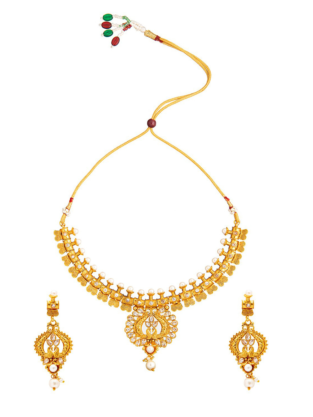 Shining Jewel - By Shivansh Women Antique Gold-Plated Jewelry Set