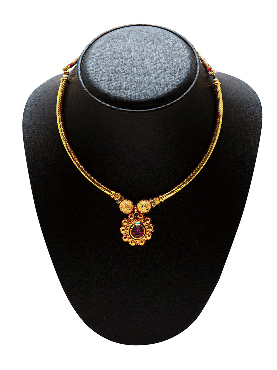 Shining Jewel - By Shivansh Women Gold-Toned & Pink Gold-Plated Necklace