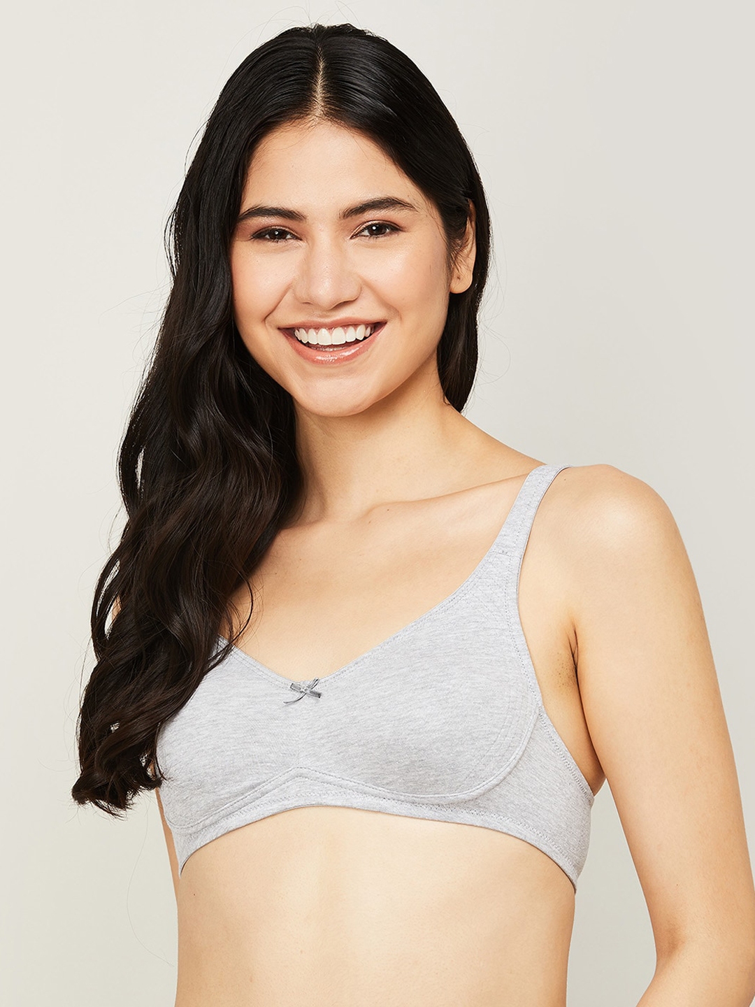 Buy GINGER BY LIFESTYLE Women Grey Solid Bras - 36B at