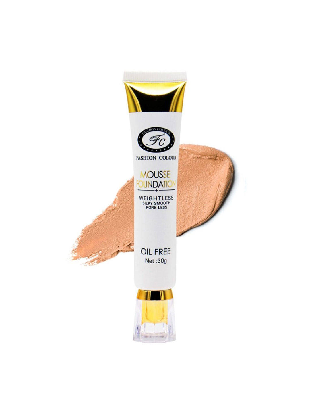 Fashion Colour Mousse Weightless Oil-Free Long Lasting Waterproof Foundation 30g- Shade 01