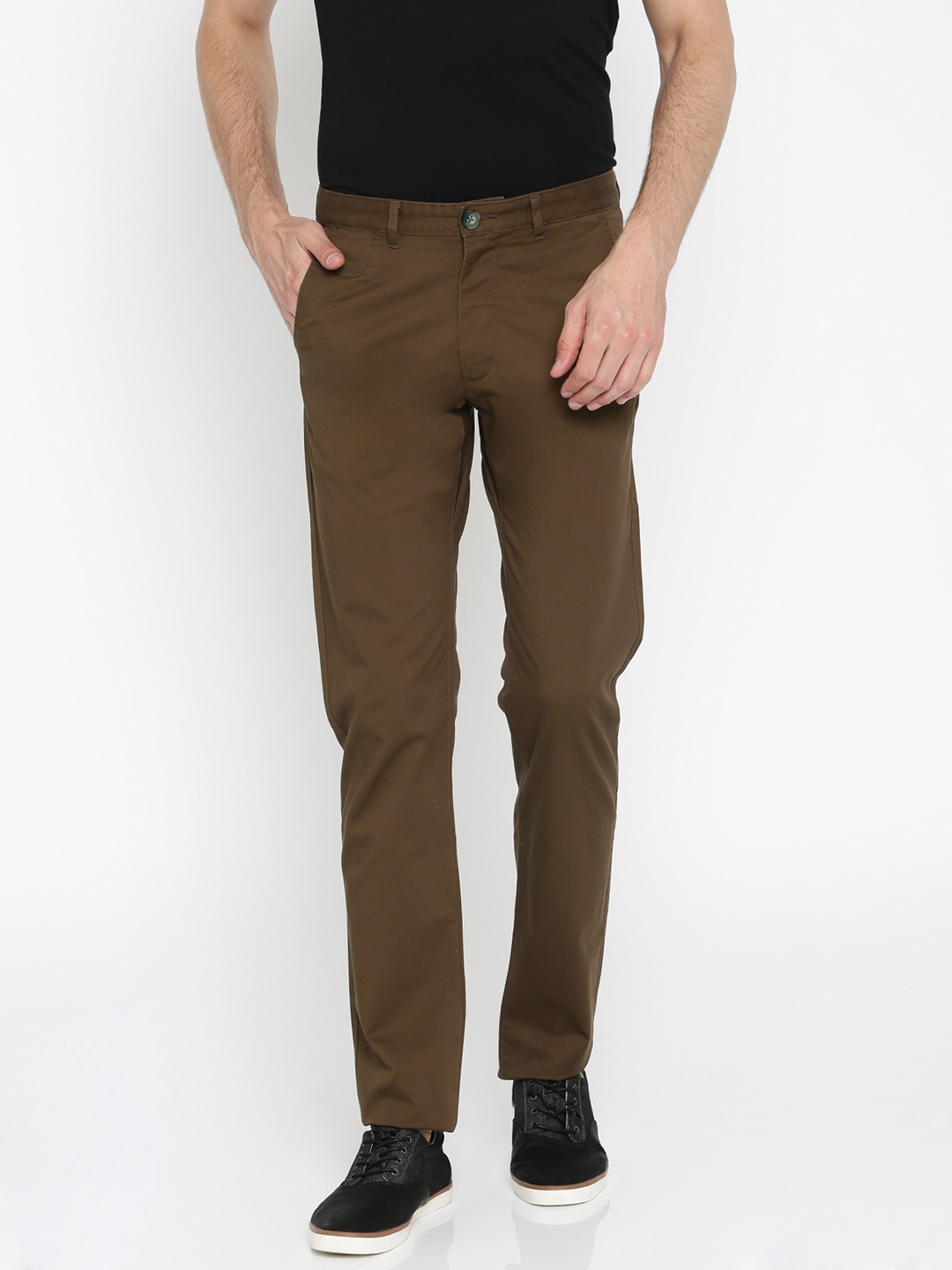 Peter England Men Khaki Solid Super Slim Fit Casual Trousers Buy Peter  England Men Khaki Solid Super Slim Fit Casual Trousers Online at Best Price  in India  NykaaMan