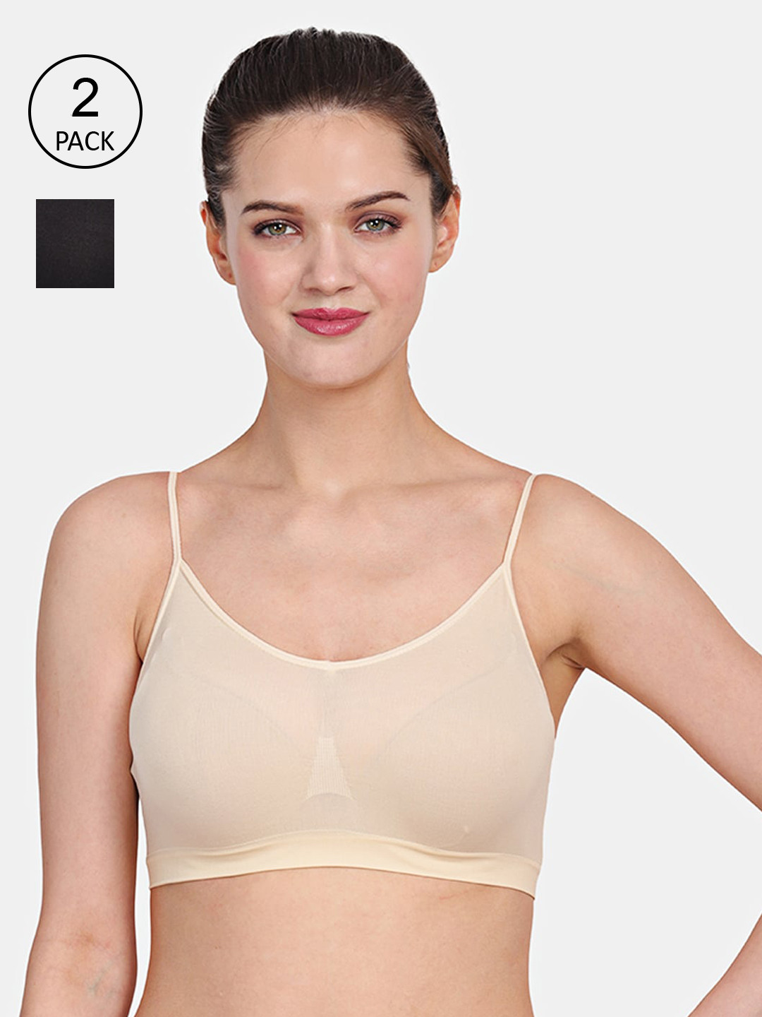 Amour Secret Black & Nude-Coloured  Everyday Bra pack of 2 S4016_Blk_Skn