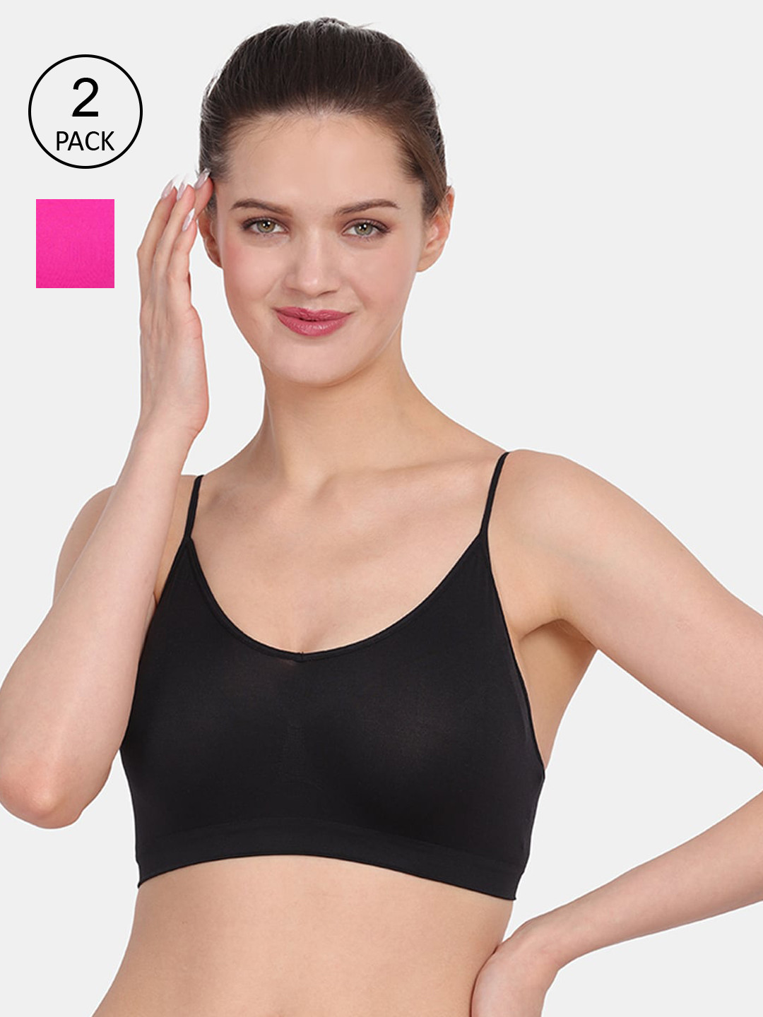 Amour Secret Pack Of 2 Pink & Black Bra S4016_Blk_Pnk-Black-Pink