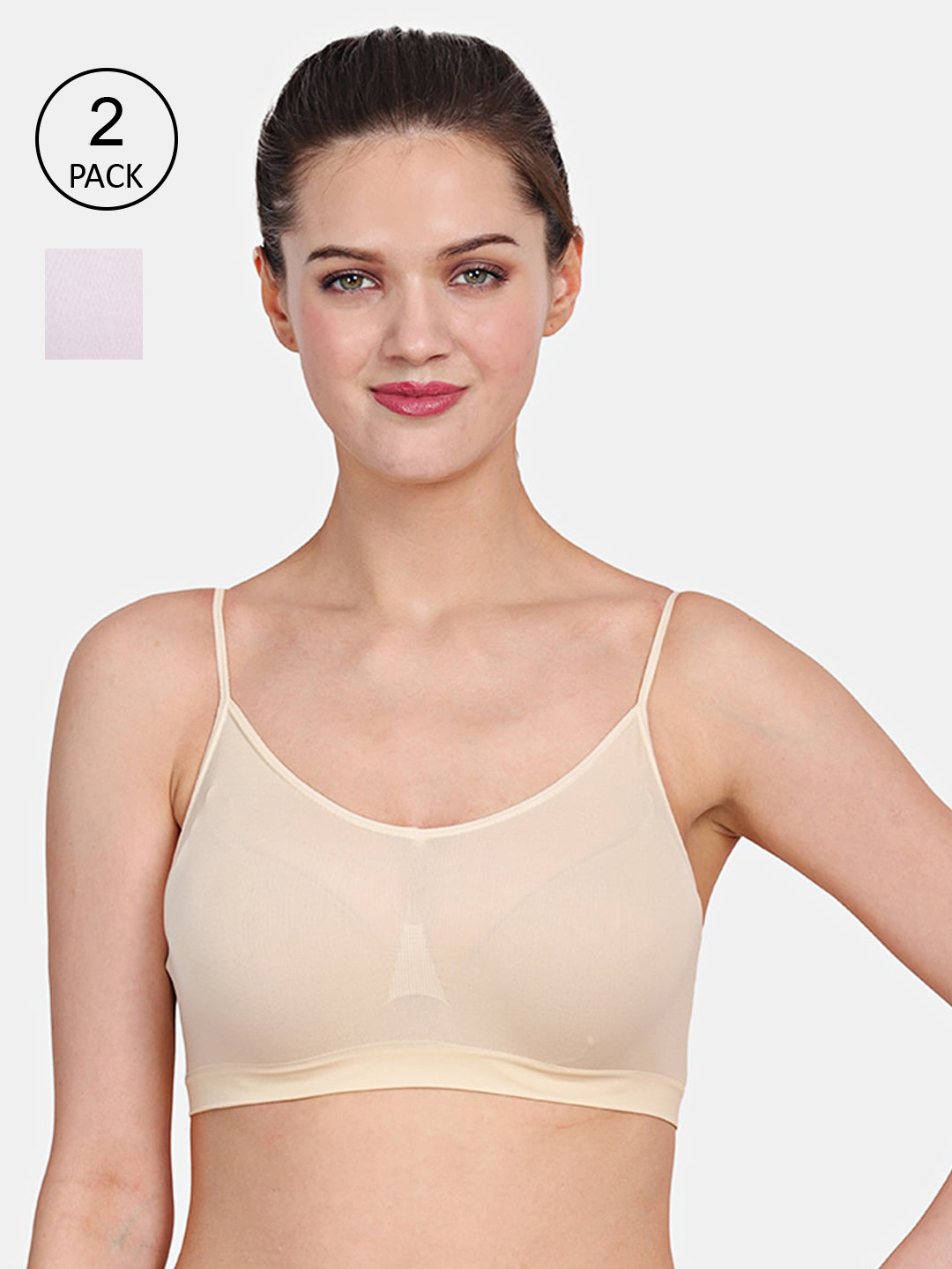 Amour Secret Pack Of 2 White & Nude-Coloured Bra S4016_Skn_Wht-Skin-White